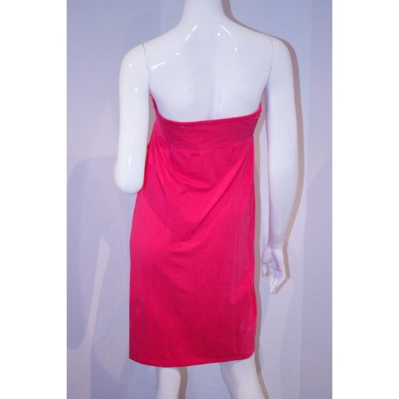 SPLENDID Tube DRESS Pink SUMMER Pleated Strapless ( L ) - Picture 2 of 2